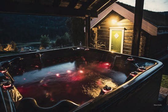 Boblebadet, ute under stjernene.